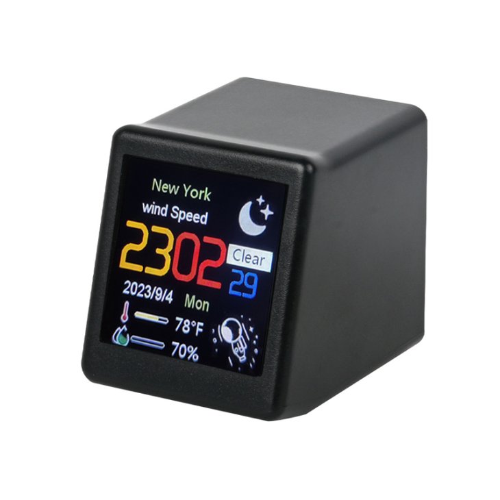 Wi-Fi Enabled Desktop Smart Mini Digital Weather Clock- Type C Plugged-in_0