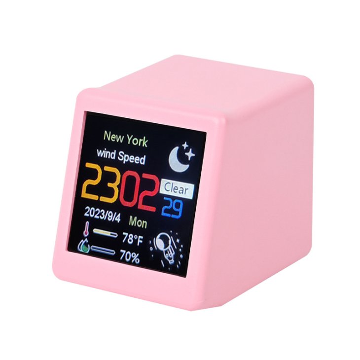 Wi-Fi Enabled Desktop Smart Mini Digital Weather Clock- Type C Plugged-in_3