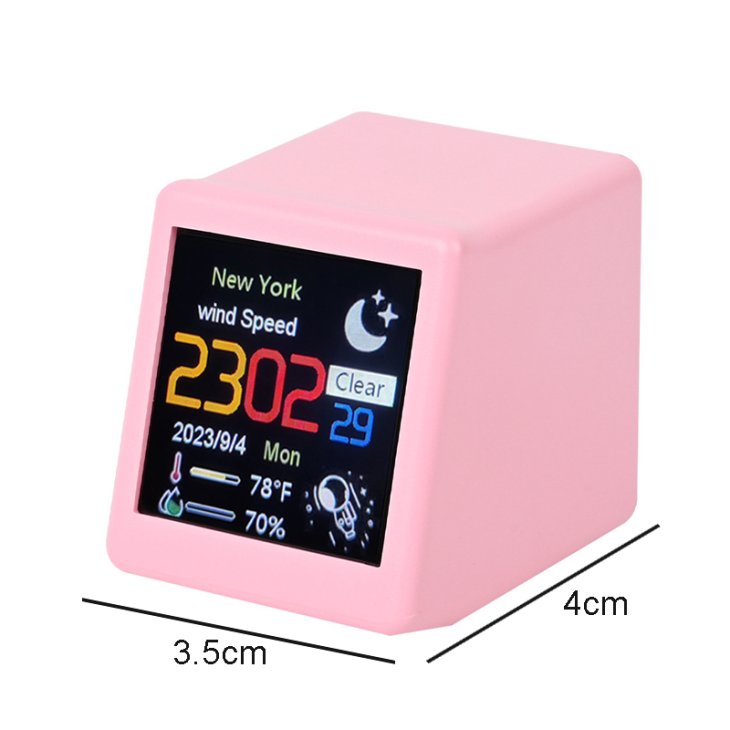 Wi-Fi Enabled Desktop Smart Mini Digital Weather Clock- Type C Plugged-in_5