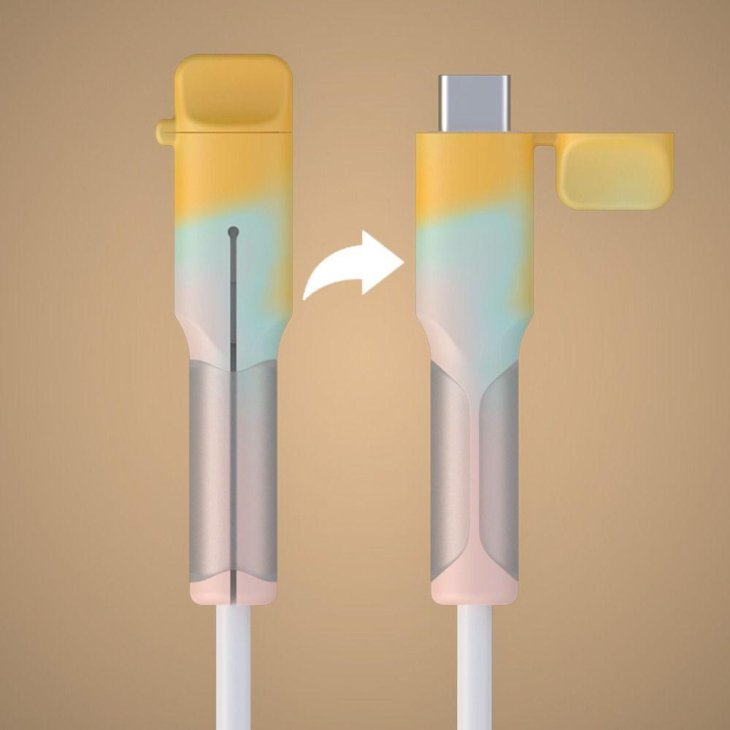 Silicone Anti-break Charging Cable Protective Cover With Dust Cap_4