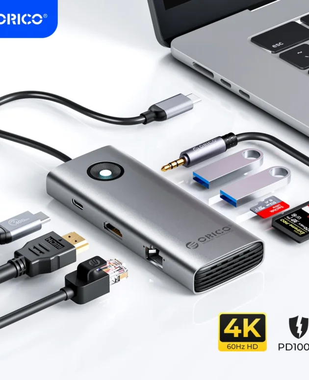 ORICO Type C Docking Station USB 3.0 4K60Hz HUB HDMI-compatible PD100W USB C Adapter For MacBook Huawei Mate Muti-Port Splitter
