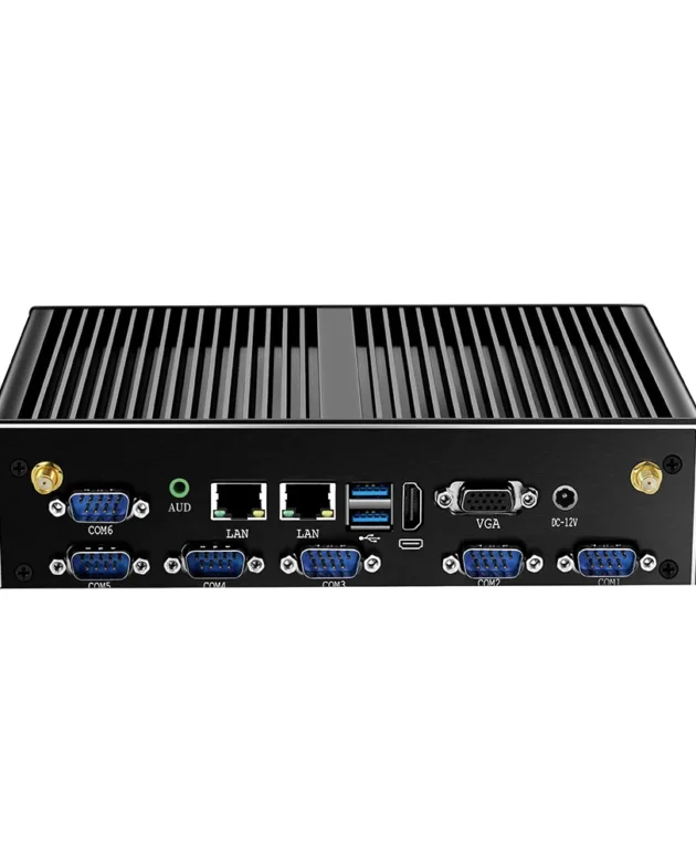 Fanless Mini PC Intel Core i3 4005U i5 4200U i7 4500U 6x RS232 DB9 2x Gigabit Ethernet 4G LTE WiFi HDMI VGA 6xUSB Windows Linux