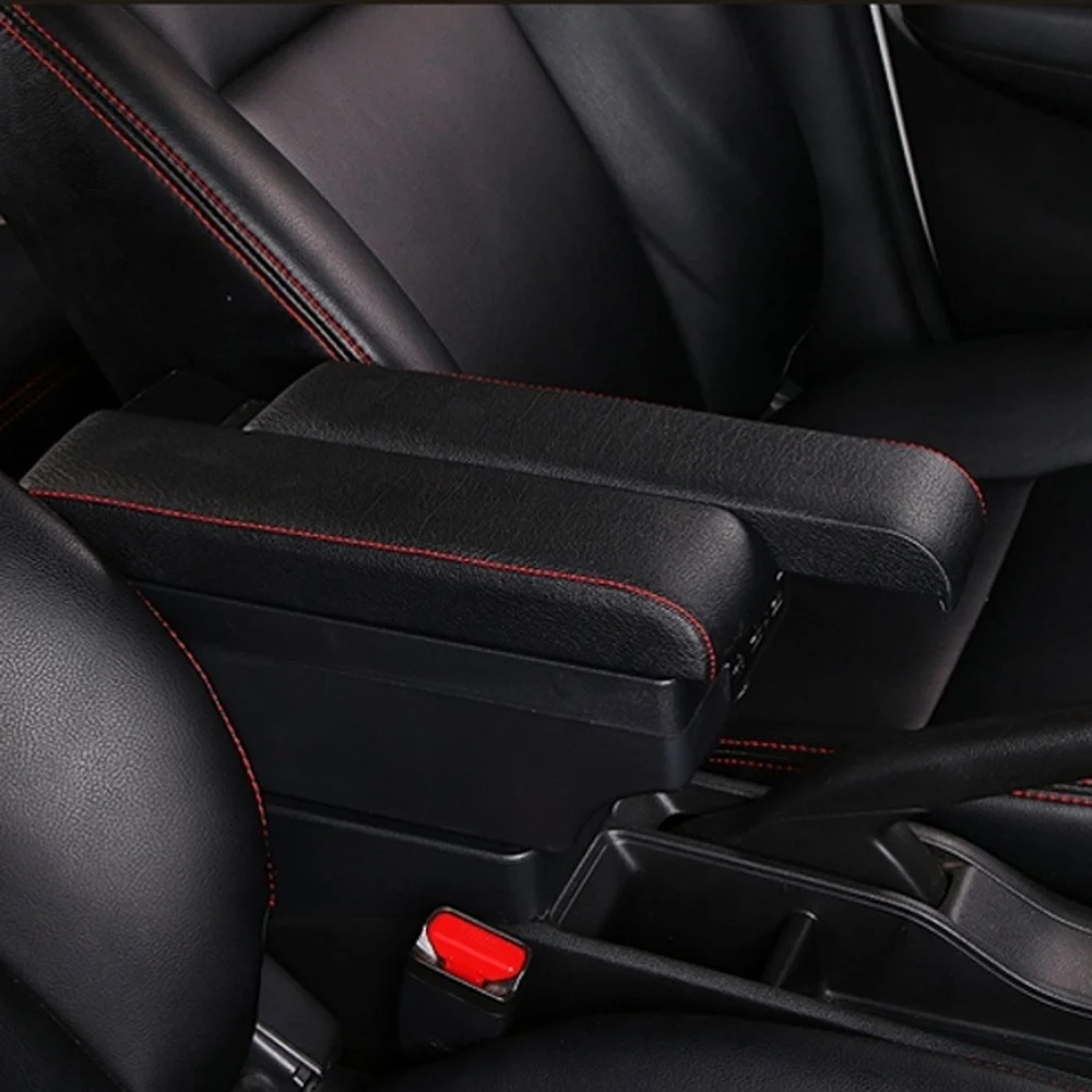 Ford Figo Armrest Box Elbow Rest Center Console Storage with Phone Charging USB Interface Cup Holder - Image 4