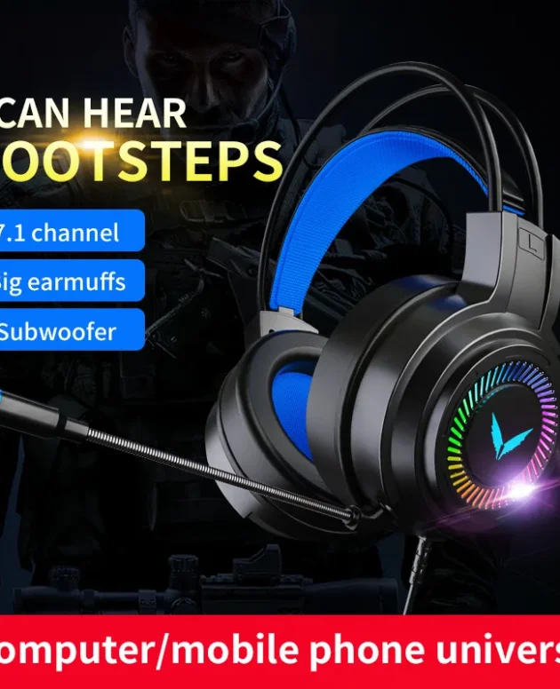 G58 G60 Gaming Headset 7.1 Stereo SVirtual Surround Bass Earphone Headphone with Mic LED Light for Computer PC Gamer Foldable