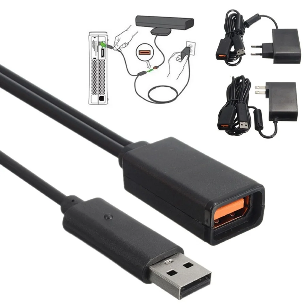 Power Supply Charger Adapter USB Charging Cable for X-box 360 Kinect Sensor - Image 2