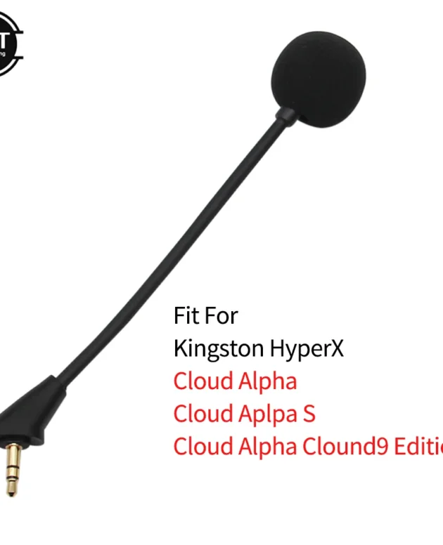 Replacement Game Mic 3.5mm Microphone for Kingston HyperX Cloud Alpha 2 II X Core Pro Silver Cloudx Gaming Headsets Headphones