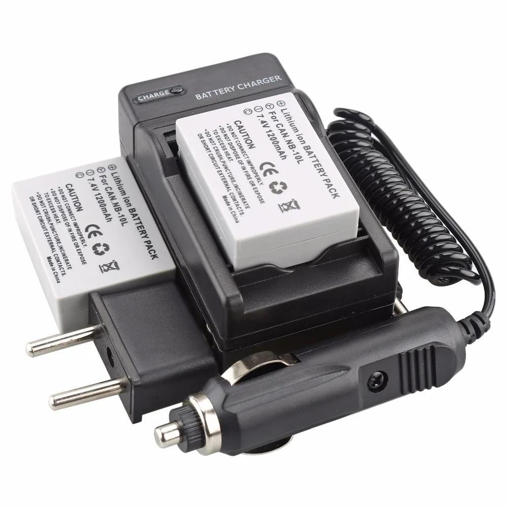 PROBTY 2Pcs NB-10L NB 10L NB10L Digital Battery + DC Charger for Canon G1X G15 G16 SX40HS SX50HS SX60HS SX40 SX50 SX60 Camera