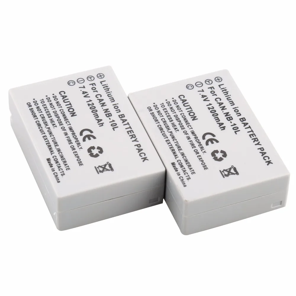 PROBTY 2Pcs NB-10L NB 10L NB10L Digital Battery + DC Charger for Canon G1X G15 G16 SX40HS SX50HS SX60HS SX40 SX50 SX60 Camera - Image 2