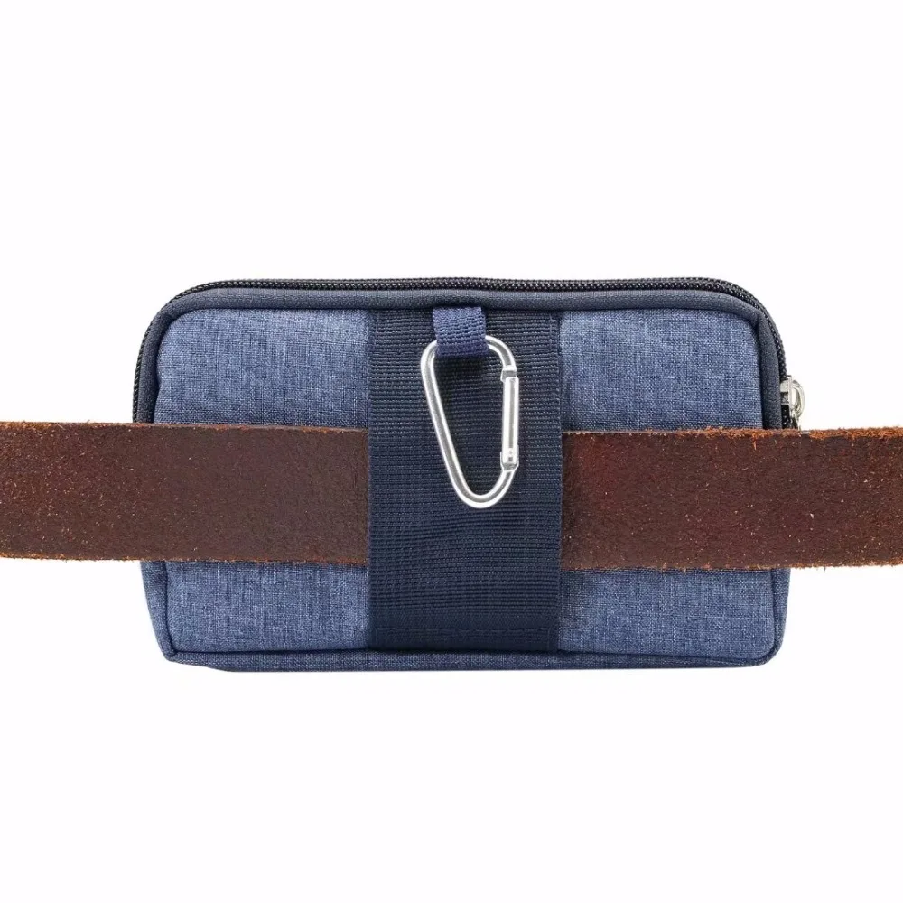 Denim Dual Two Pouch Belt Clip Phone Case For iPhone 16 15 Plus 14 13 12 Pro Max,Xiaomi Redmi Note 11 Men Tool Waist Bag Holster - Image 4