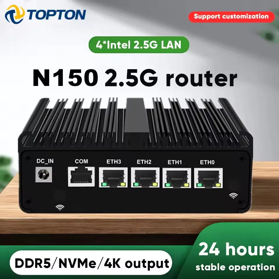 Intel N150 Firewall Upgraded Version Intel Celeron J6412 7305 J5005 Fanless Mini PC 4x2.5G Solid Mini Computer pfSense OPNsense