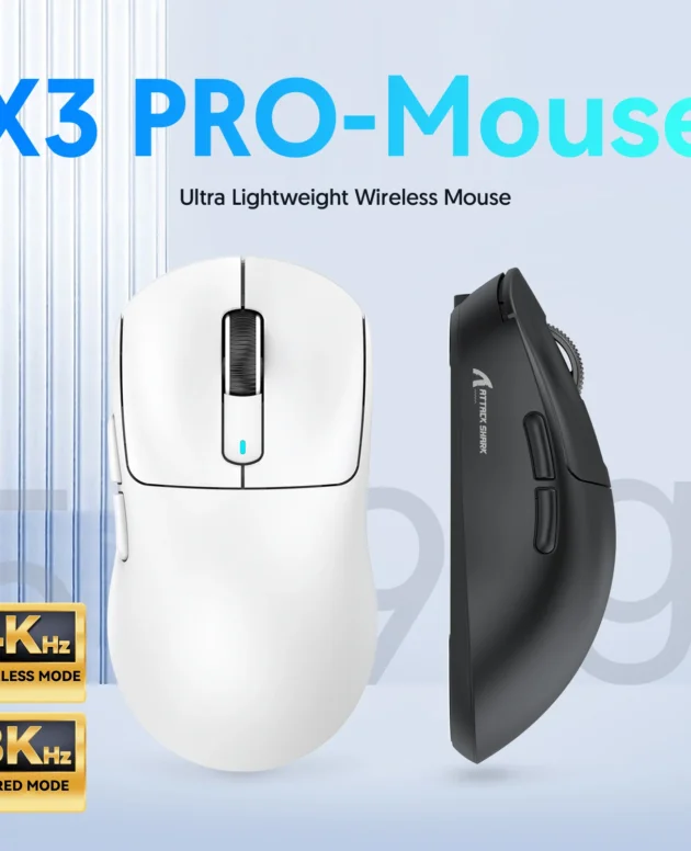 Attack Shark X3Pro X3 Wireless Mouse Lightweight PAW3395 26000dpi Tri-Mode Connection Macro Gaming Mouse for Win/Xbox/PS/Mac