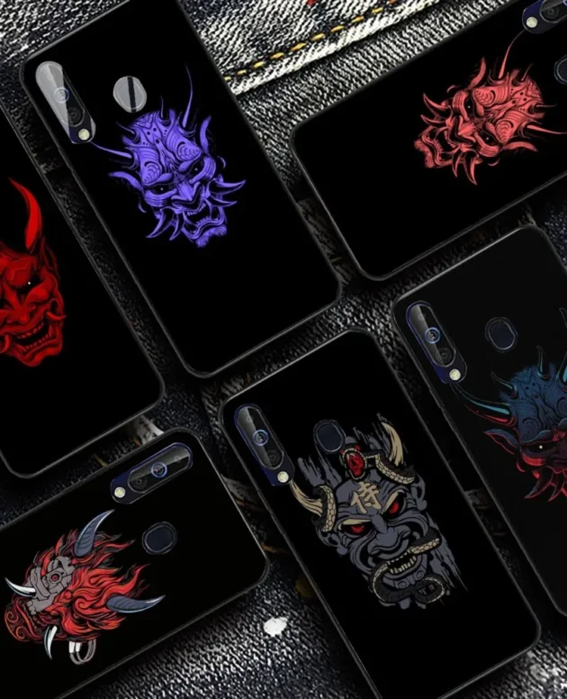 Japanese Oni Hannya Demon Mask Mousepad For Samsung A 10 11 12 13 20 21 22 30 31 32 40 51 52 53 70 71 72 73 91 13 Shell