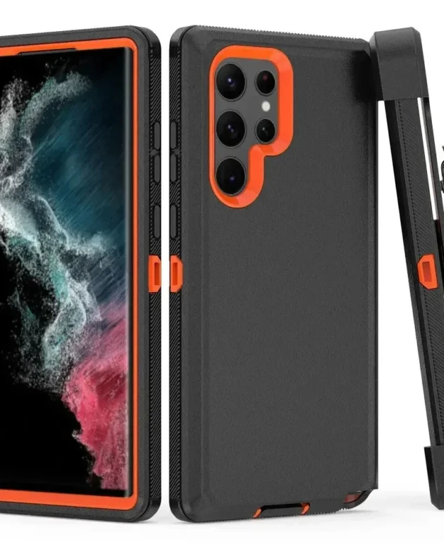 3-in-1 Military Armor Shockproof Phone Case For Samsung S25 S24 S23 S22 S21 S20 Ultra Plus Note20 Otter Case Box Belt Clip Cover