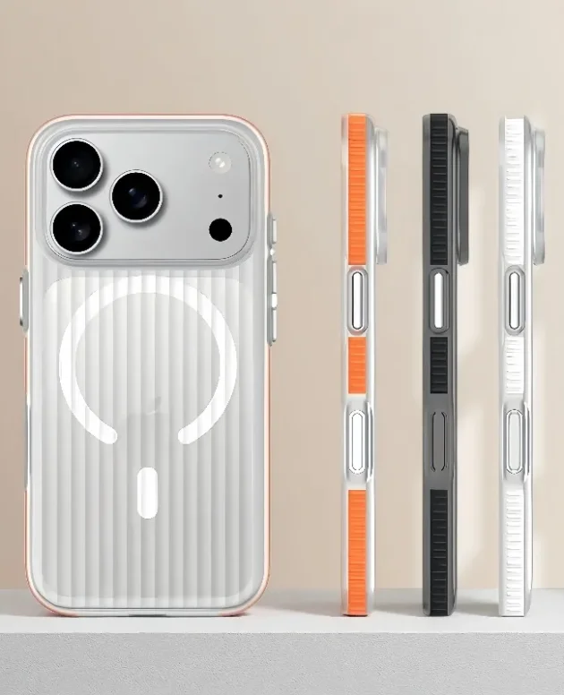 3D Corrugated Magsafe Magnetic Phone Case For iPhone 17 Air 16 15 14 13 12 Pro Max Plus Non-slip Hard Transparent Matte Cover