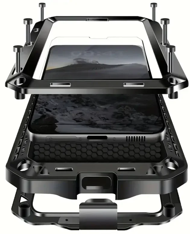 For Samsung S23/S24Ultra/S25Ultra heavy metal drop resistant case, screen protector dustproof and shockproof durable.