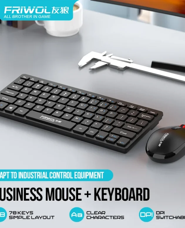 FRIWOL KT-100 Wired Keyboard Mouse Set 78 Key Mini Portable Keyboard USB Desktop Laptop Office Home Light voice
