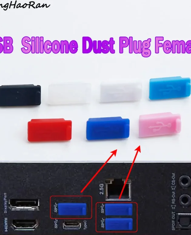 1Set Silicone USB Dust Plug Charger Port Cover Female Jack Interface Dustproof Cap Universal Tablet PC Notebook Laptop Accessory