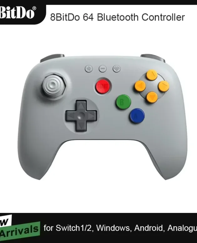 8BitDo N64 Bluetooth Controller for Analogue 3D, Nintendo Switch, Switch 2, Gaming Joystick Gamepad for Windows and Android