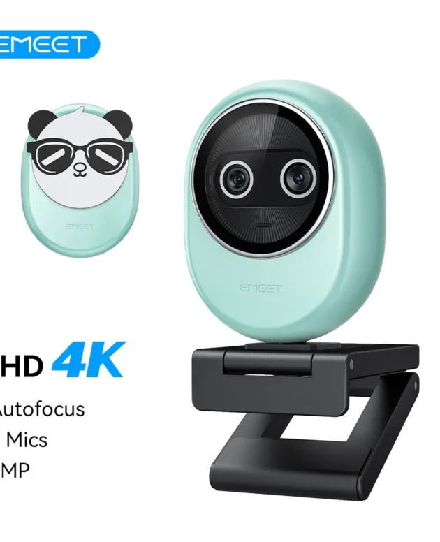 4K Webcam EMEET Dual-Camera AI-Powered 4K Camera Great for Streaming/Desk Setup