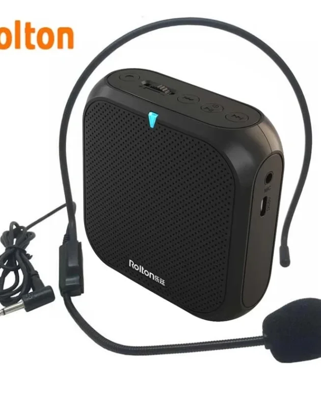 Rolton K400 Portable Voice Amplifier Megaphone Booster 4 Colors Portable Wired Mini Audio Speaker FM Radio MP3 Teacher Training