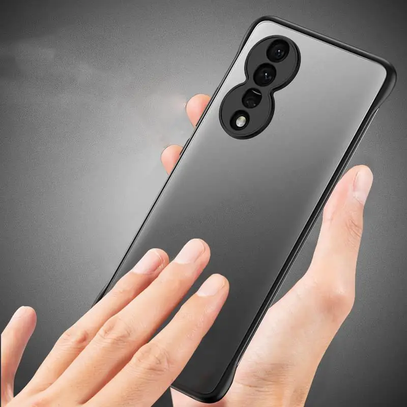 Frameless Ring Case For Huawei Honor 90 Pro Slim Translucent Matte PC Hard Lens Protection Phone Cover For Honor 80SE 80GT 80PRO - Image 5