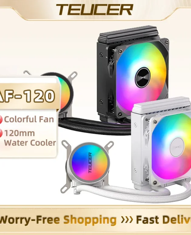 TEUCER AF-120 Water Cooler 12cm RGB Fan Processor Heatsink 120mm PC Water Cooling Radiator For intel 2011/1700/155X AMD AM4 AM5