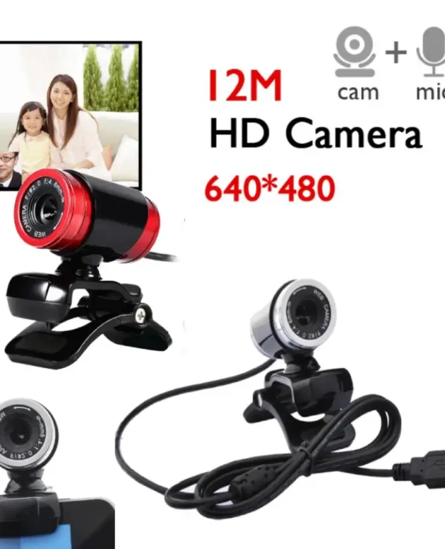 USB Webcam 12.0 MP HD Web Cam Computer Laptop PC 360 Degree Rotatable Clip-on Glass Lens Camera for Youtube Skype MSN