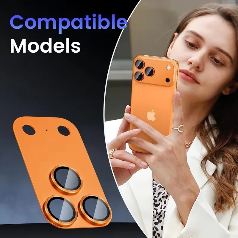 1pcs Protective Film For IPhone 17 Pro Max/iPhone 17 Pro/17 Air Full Coverage Ultra-Thin Camera Lens Protector Metal Frame - Image 5