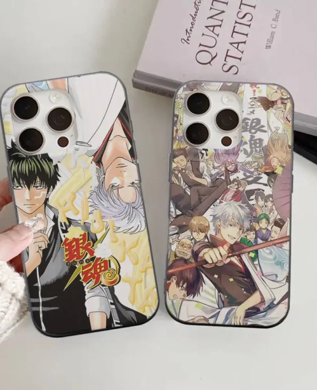 G-GINTAMA Anime Phone Case Stripe Silicone For For IPhone 11 12 13 14 15 16 17 Plus Pro Max Cover