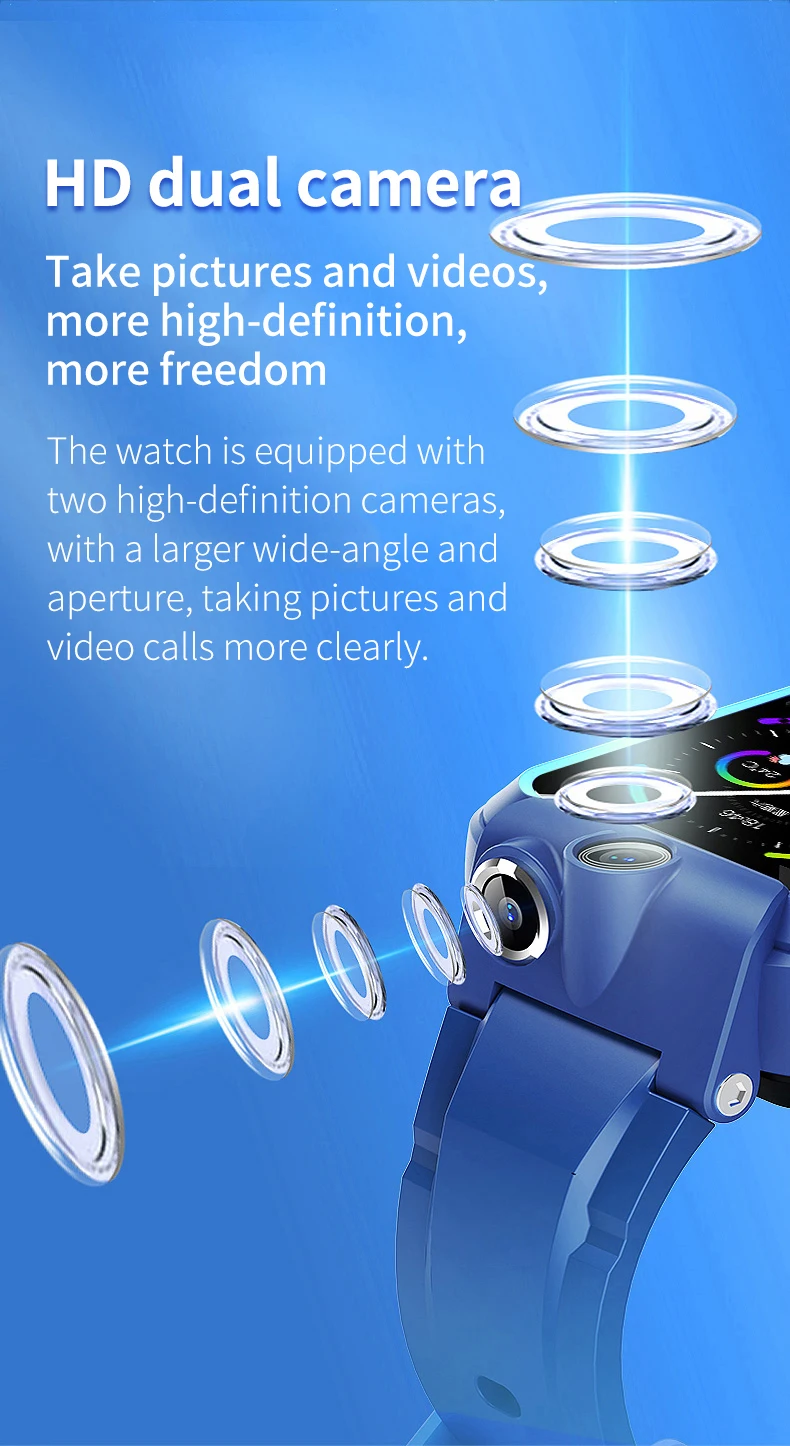 Kids Watch 4G Sim Card SOS Phone Call GPS Positioning Dual Camera 8GB APP Store Waterproof Remote Monitor Footprint Track T17G - Image 4