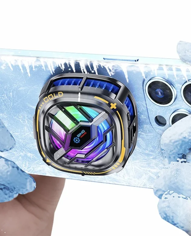 Magnetic RGB Cell Phone Cooling Fan with Temperature Display for Magsafe Mobile Gaming IPad Phone Cooler Air Radiator Aircooler