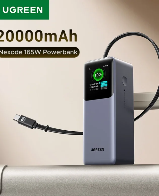 UGREEN Nexode 165W 20000mAh Power Bank PD3.0 100W Fast Charging Portable Charger for MacBook Pro Laptop USB-C External Battery