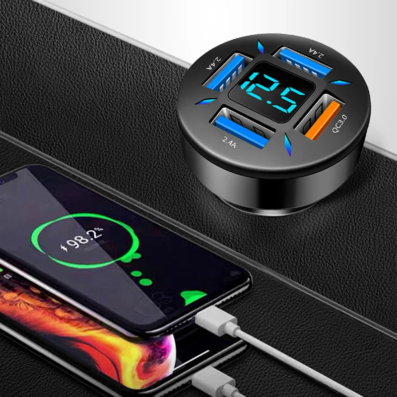 66W 4 Ports USB Car Charger Fast Charging PD Quick Charge 3.0 USB C Car Phone Charger Adapter For Xiaomi Samsung iPhone 13 12 - Image 6