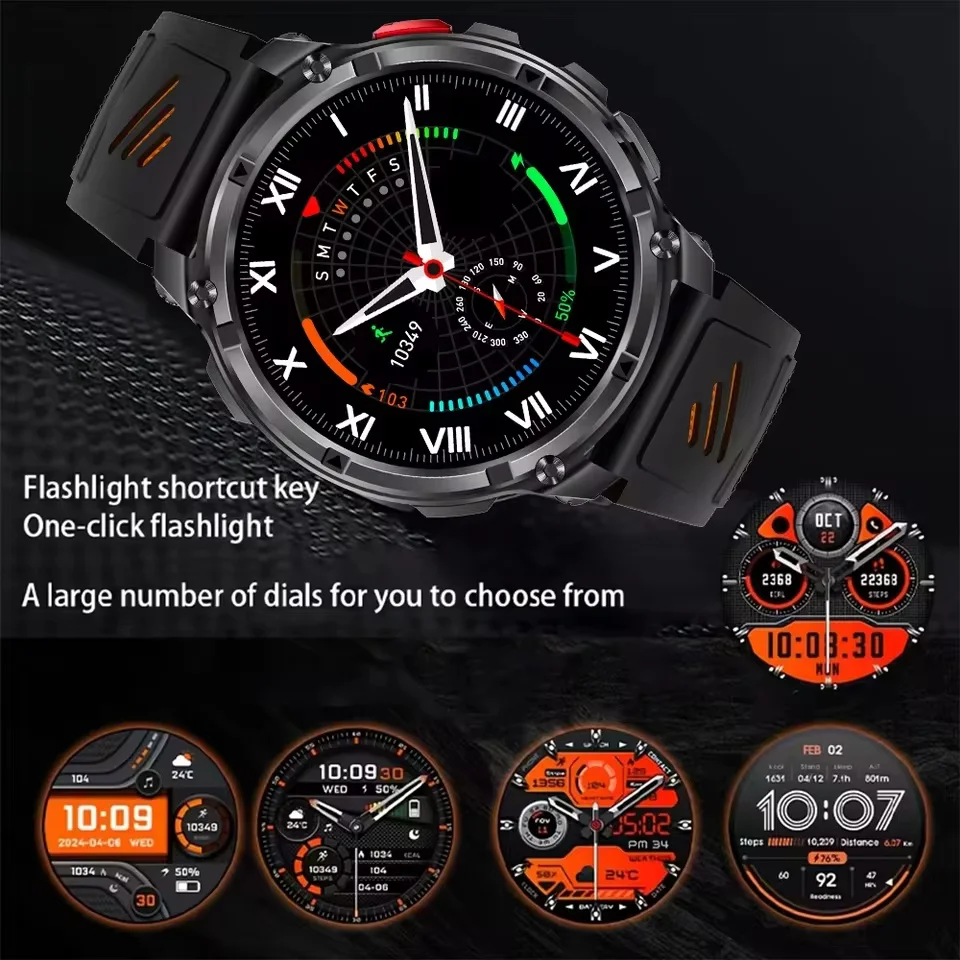 Forerunner TANK GPS Smart Watch New Original 1100mAh Battery 10ATM Waterproof with Flashlight BT Call Features for Outdoor Sport - Image 4