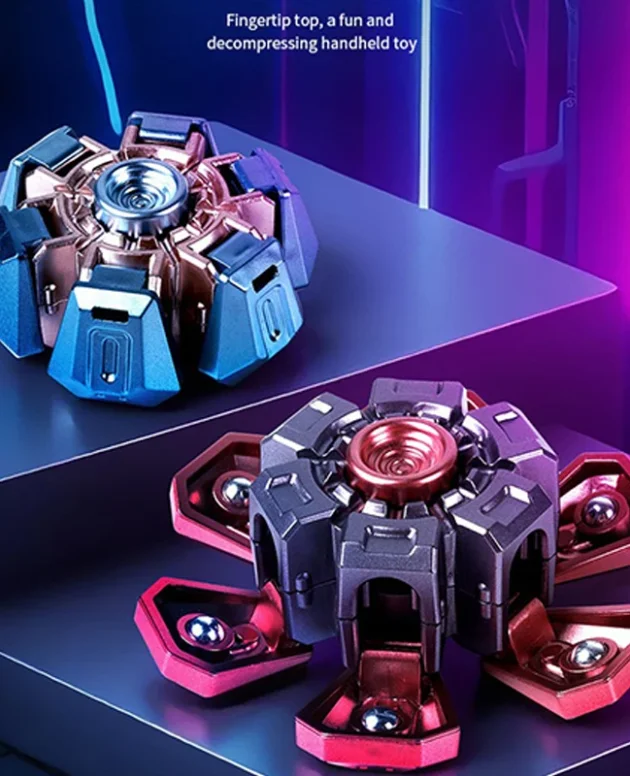 Creative Transformable Finger Mecha Fidget Spinner Tech Aesthetic Mechanical Transformation Fidget Toy For Children Gift