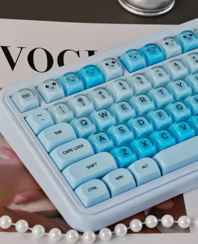 132 Keys Blue Liquid Foundation Keycap HOA Profile PBT Double Shot Keycap For Mx Switch Mechanical Keyboard ISO Enter Key Caps