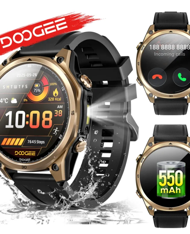 DOOGEE AI Smart Watch Anywise W1 GPS 1.43" AMOLED Display 24Hrs Health Monitoring 5ATM Water Resistance Waterproof Sport Watch