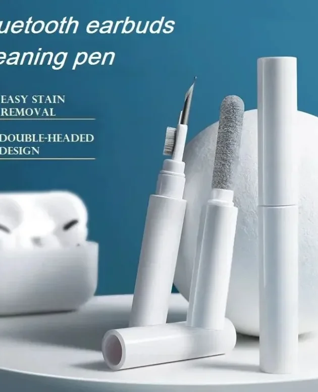 3-In-1 Bluetooth Headset Cleaner Kit Earphone Cleaning Pen Brush Earpiece Dust Removal Tools Wireless Earbuds Cleaning Accessory