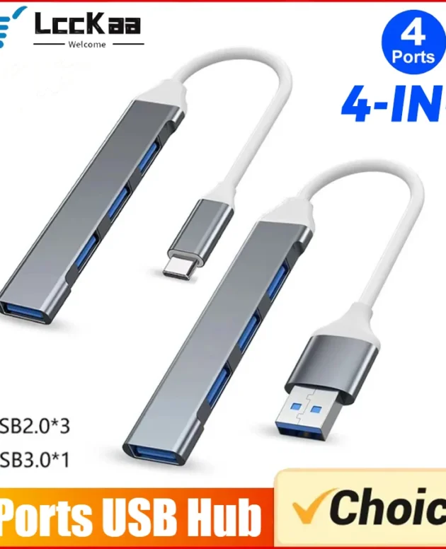Mini USB Type C Hub Mobile Phone Computer One Drag Four Expanders High Speed Transmission USB Dock Multi Function Wire Divider
