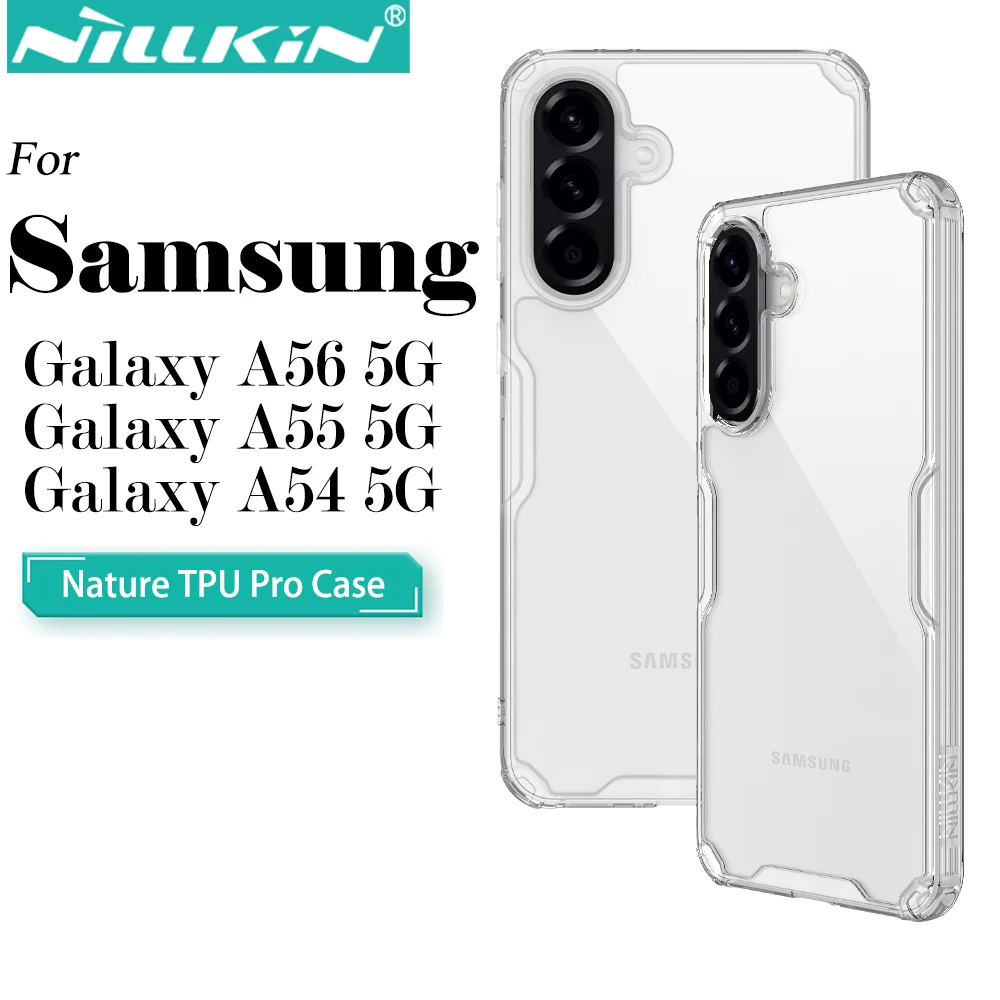 Nillkin for Samsung Galaxy A56 A55 A54 5G Case Hardness PC+TPU Hybrid Protection Airbags Anti-Scratch Transparent Phone Cover
