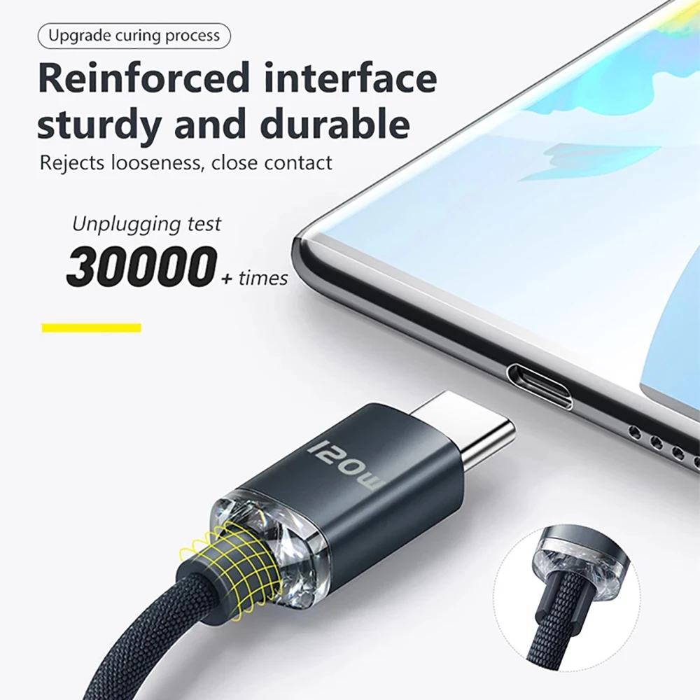 120w usb c cable,0.25m/1m/2m fast charging cable For xiaomi 17 15 pro max oneplus iphone,cable usb type c phone charging cables - Image 3