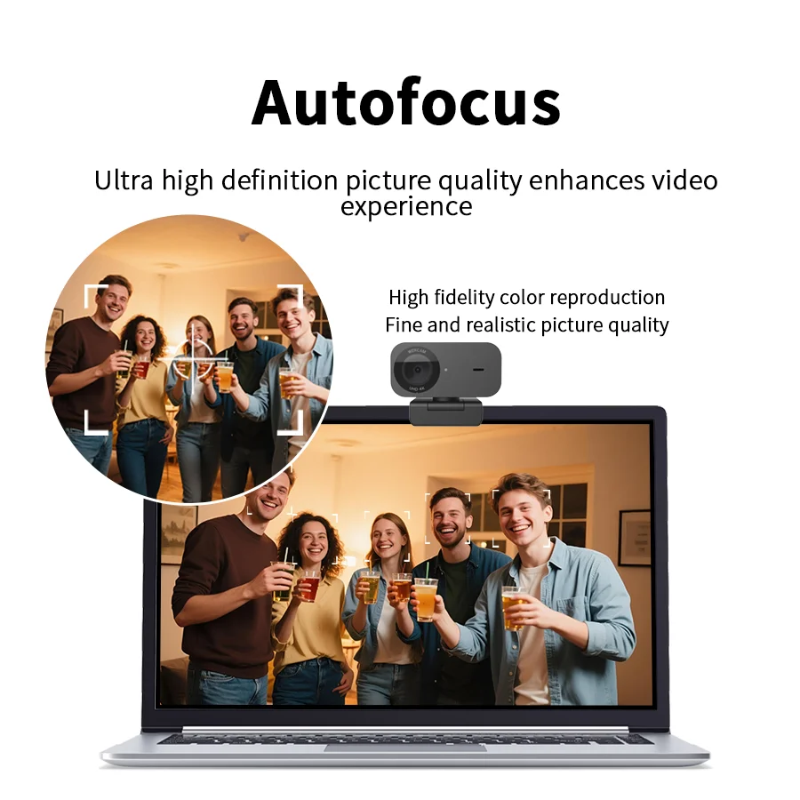 4K Ultra HD Webcam with Privacy Cover, Autofocus, 360° Adjustable, USB Plug and Play for Video Conference, Live Streaming - Image 4