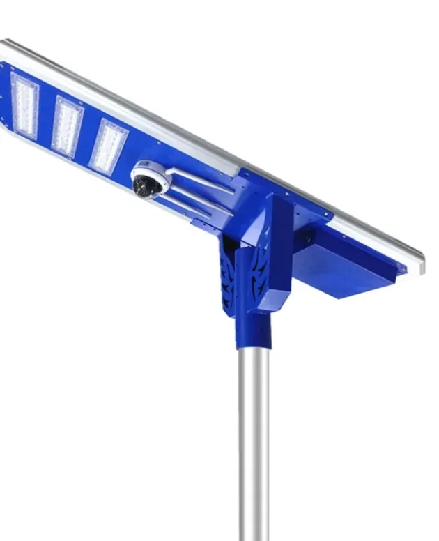 WAKATEK Color Night Vision Mobile App Control Solar Powered All In One Led Solar Street Lights With CCTV Camera Wifi Outdoor 4g