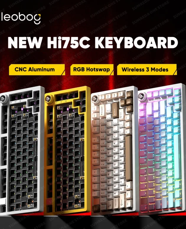 Leobog Hi75C Hi75 Hi75C Pro Aluminum Wireless Custom Mechanical Keyboard Kit Gaming Bluetooth 2.4G Wired Hotswap Gamer Keyboard