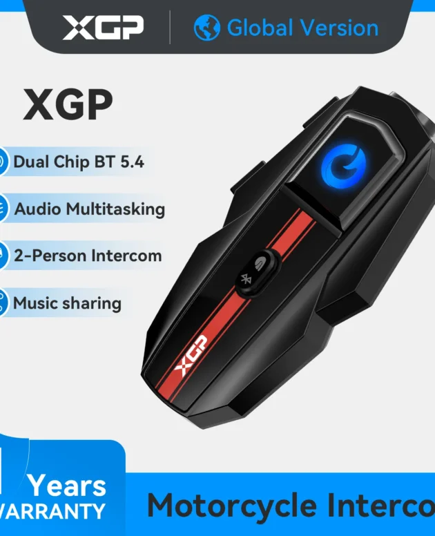 XPG Motorcycle Intercom Helmet Headset With Bluetooth 5.4 Handsfree IP67 Waterproof Music Sharing For 2 Riders Interphones 1000M