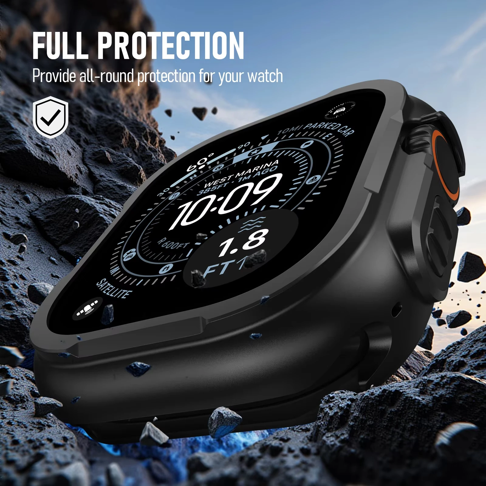 Zinc Alloy for Apple Watch Ultra 3 2 49mm Case Rugged metal Protective Bumper with Screen Protector Cover for iWatch Ultra 49 mm