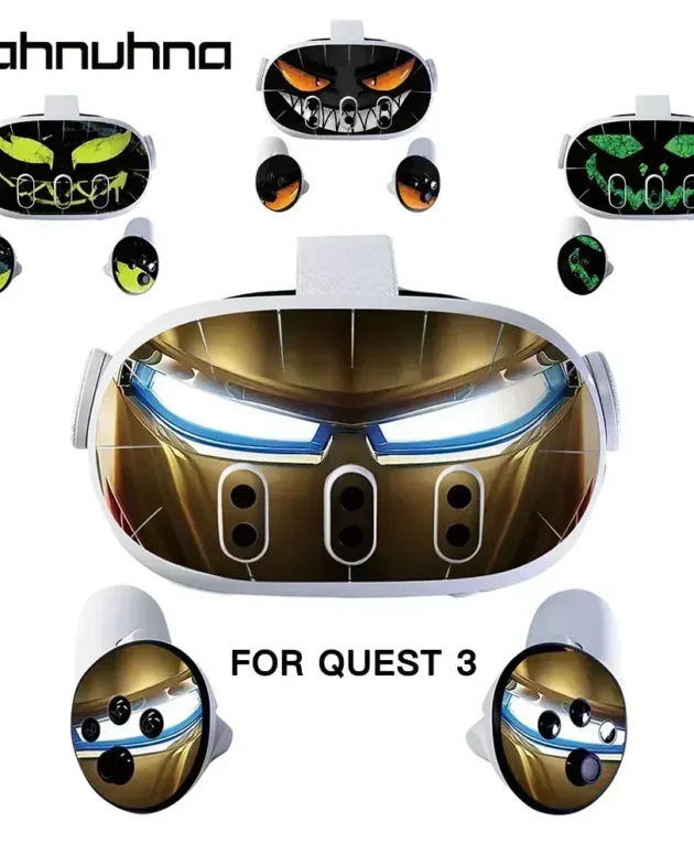 Vinyl Skin Sticker For Meta Quest 3 VR Headset Controller PVC Decals Halloween Pattern Wrap Cover For Oculus Quest3 Accessories