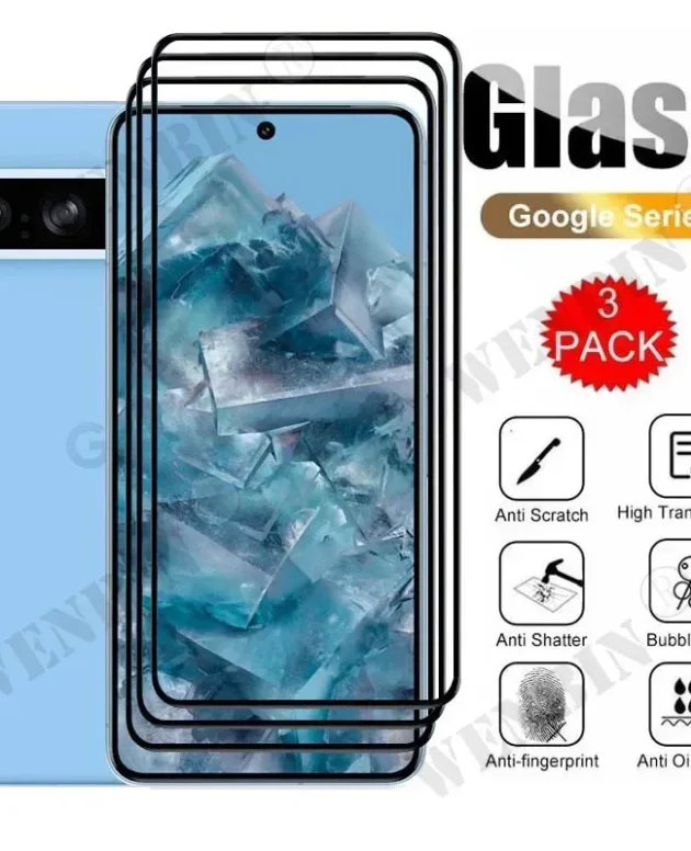 3 Pcs Tempered Glass For Google Pixel 11 10 9 8 7 6 Pro XL 7A 5A 3 XL Curved Full Cover Screen Protector