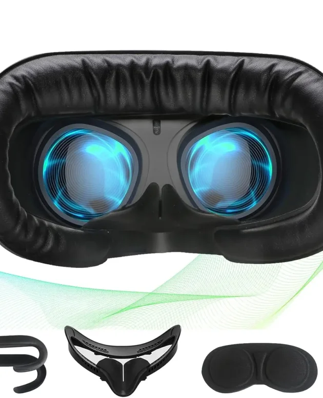 Hanpusen Face Cushion Pad for Oculus Quest 2 Accessory VR Fitness Facial Interface Bracket Cover Sweat Proof PU Leather Foam Pad