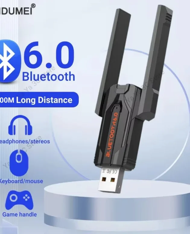 USB Bluetooth 6.0 5.4 Adapter 200M Bluetooth Dongle for PC Wireless Mouse Keyboard Music Audio Receiver Transmitter
